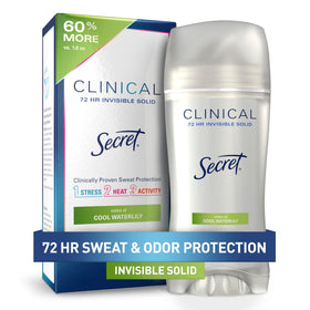 Secret Clinical Strength Antiperspirant Deodorant front view, Cool Waterlily scent