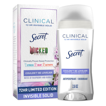 Secret Clinical Strength Antiperspirant Deodorant front view, Raspberry & Bubbles scent