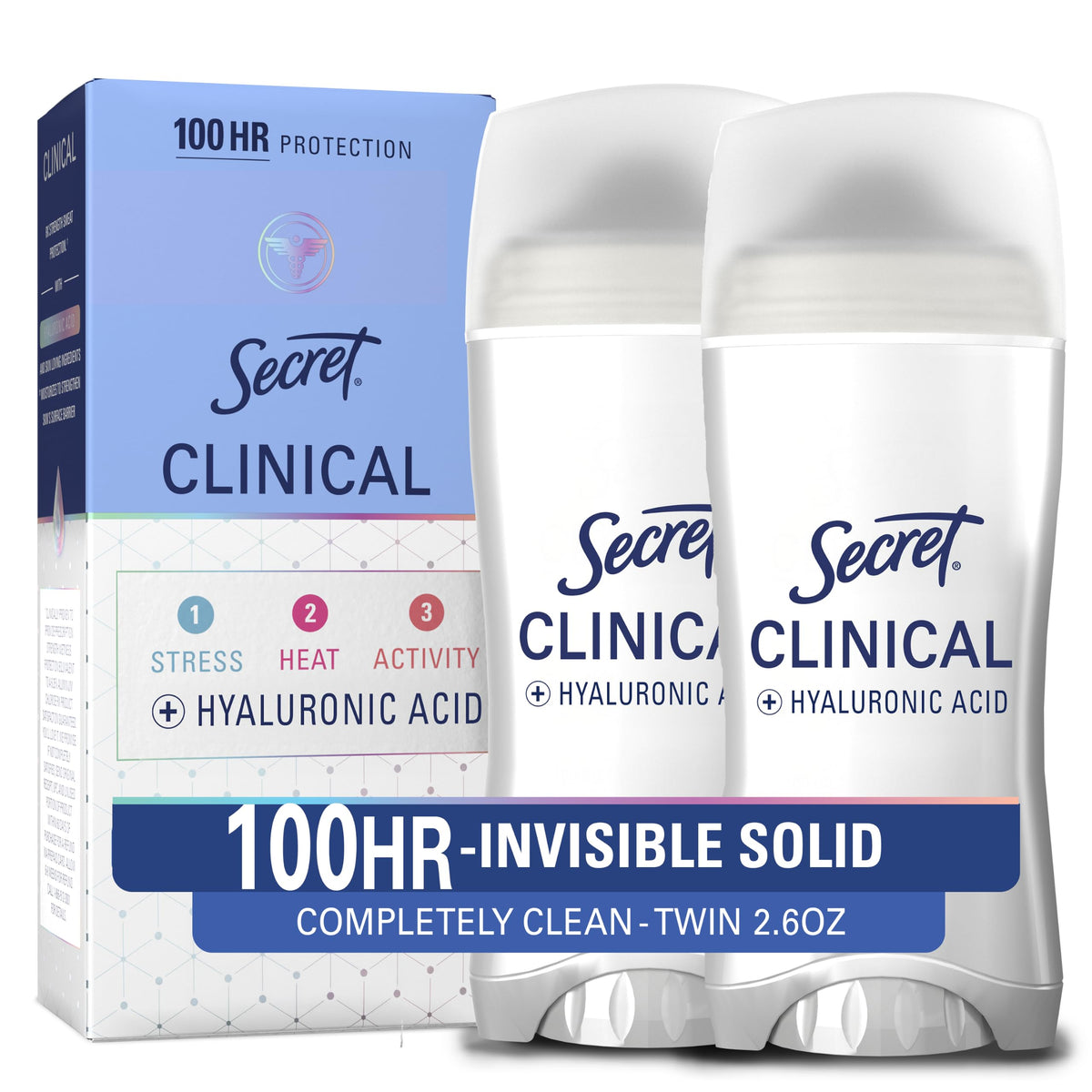 Secret Clinical Strength Antiperspirant Deodorant front view with packaging