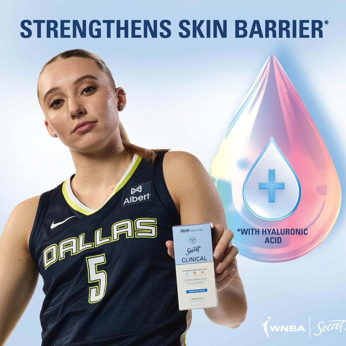 Secret Clinical Strength Antiperspirant Deodorant on a jersey