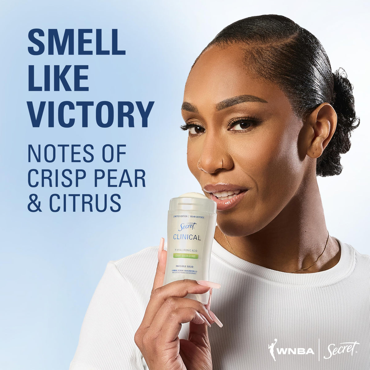 Secret Clinical Strength Antiperspirant Deodorant on a sports jersey