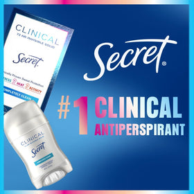 Secret Clinical Strength Antiperspirant Deodorant with emphasis on 72-hour protection