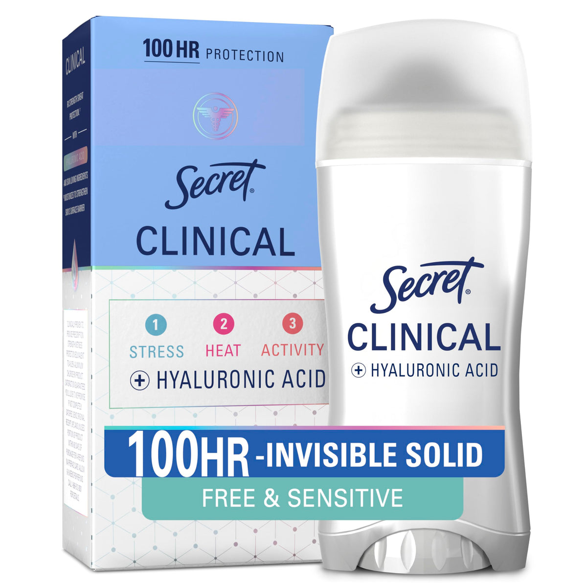 Secret Clinical Strength Antiperspirant front view, unscented