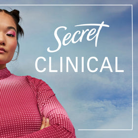 Secret Clinical Strength Antiperspirant next to daily skincare