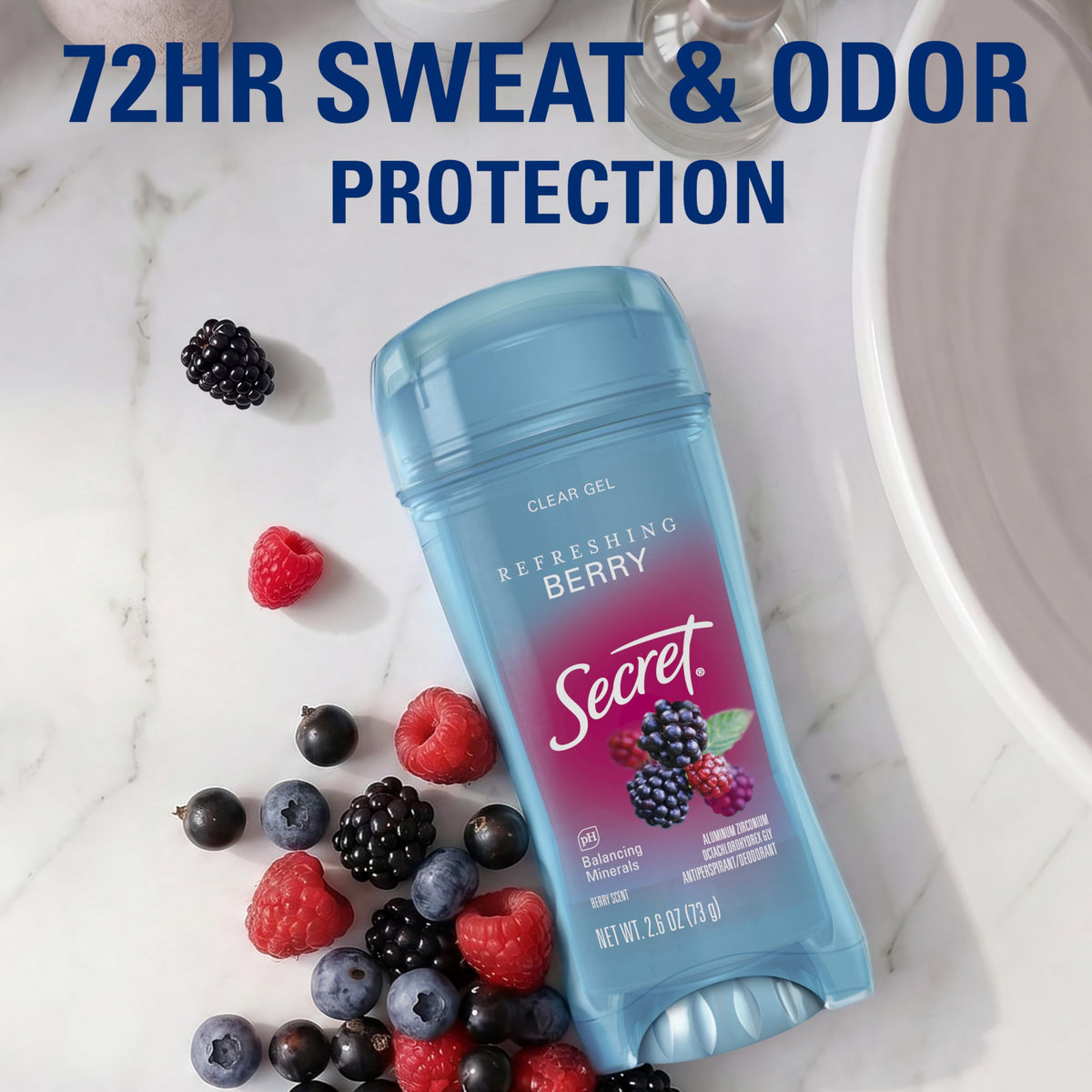 Secret Fresh Antiperspirant Deodorant 72-HR clear gel application