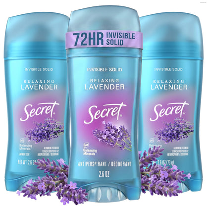 Secret Fresh Antiperspirant Deodorant for Women, lavender scent front view