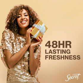 Secret Holiday Aluminum Free Deodorant side view with packaging