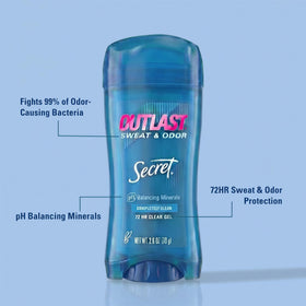 Secret Outlast Antiperspirant Deodorant for Women, clear gel application close-up