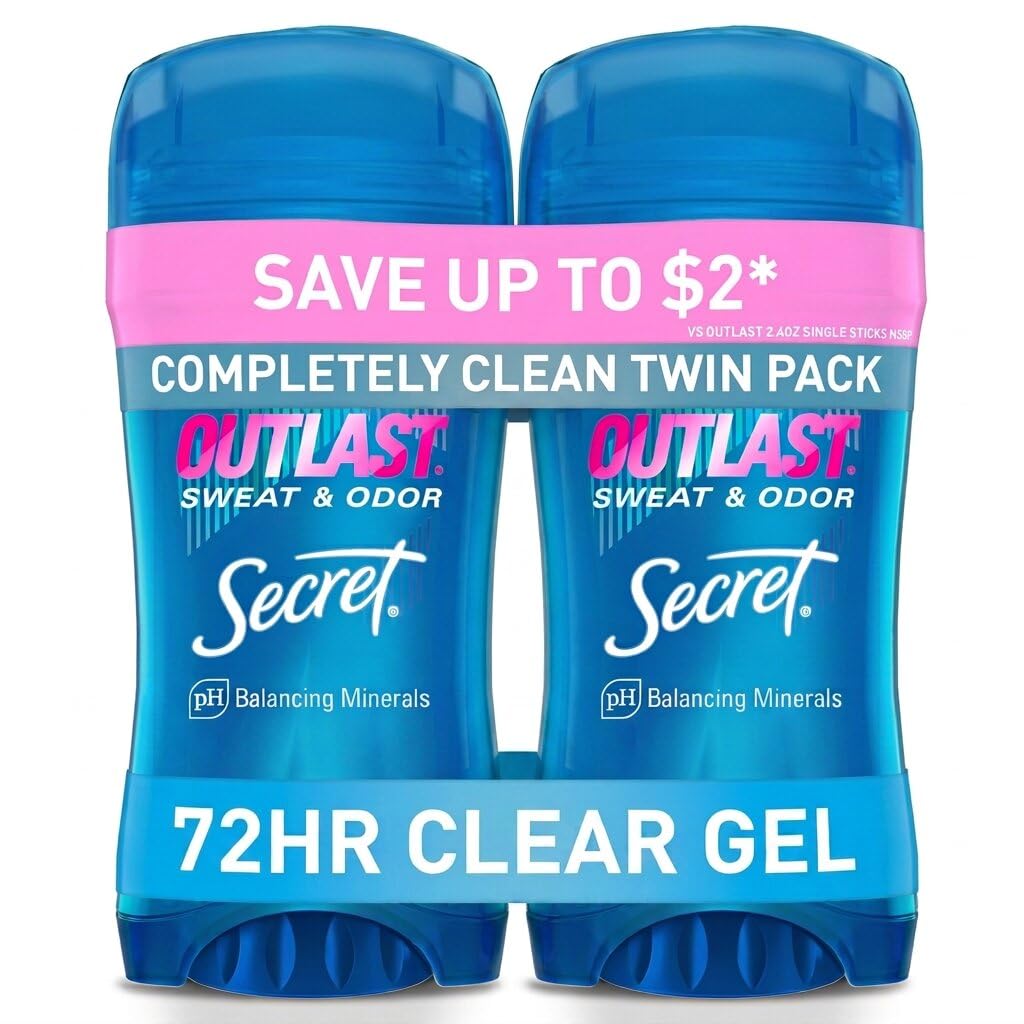 Secret Outlast Antiperspirant Deodorant for Women, clear gel packaging front view