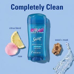 Secret Outlast Antiperspirant Deodorant for Women, clear gel texture demonstration
