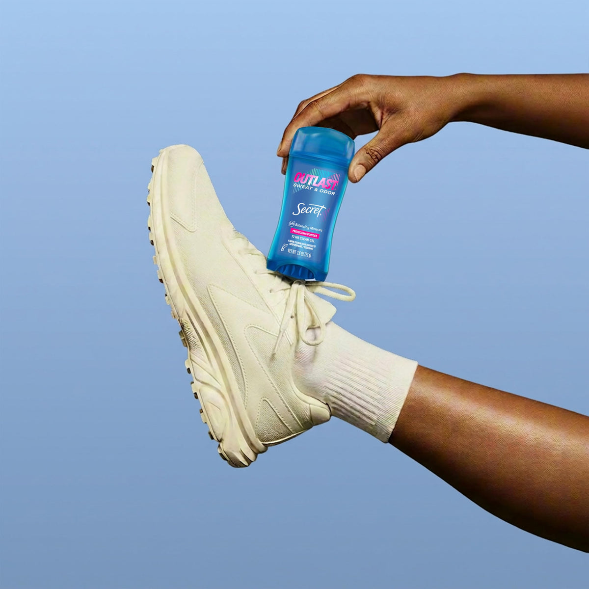 Secret Outlast Antiperspirant Deodorant showing application