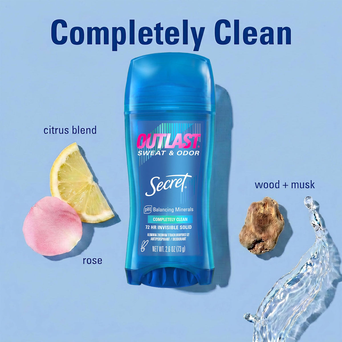Secret Outlast Antiperspirant Deodorant with floral background