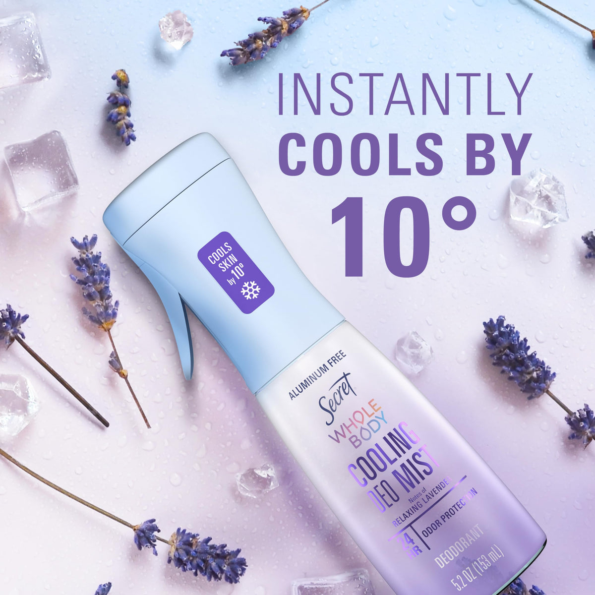 Secret Whole Body Cooling Deodorant Mist in lifestyle setting