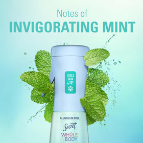 Secret Whole Body Cooling Deodorant Mist on a bathroom counter