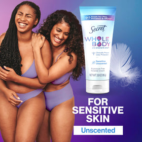 Secret Whole Body Deodorant Cream Unscented in use