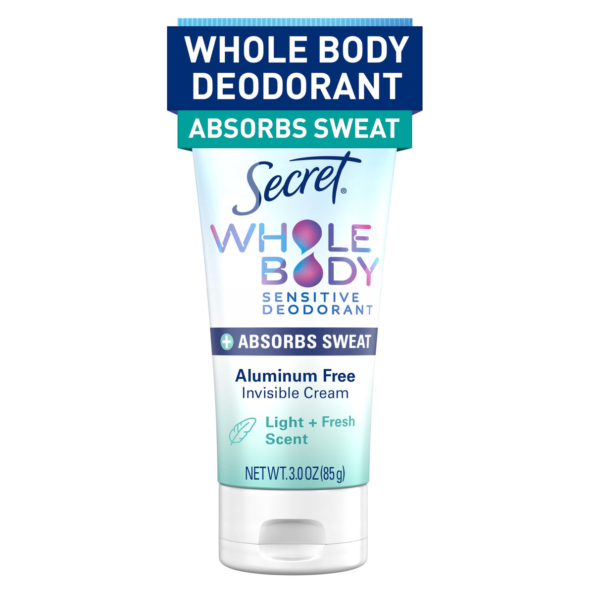 Secret Whole Body Deodorant Dry Feel Cream 100g front view