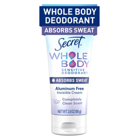 Secret Whole Body Deodorant Dry Feel Cream 3.0 oz front view