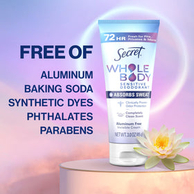 Secret Whole Body Deodorant Dry Feel Cream packaging