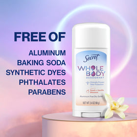 Secret Whole Body Deodorant Stick with ingredients list