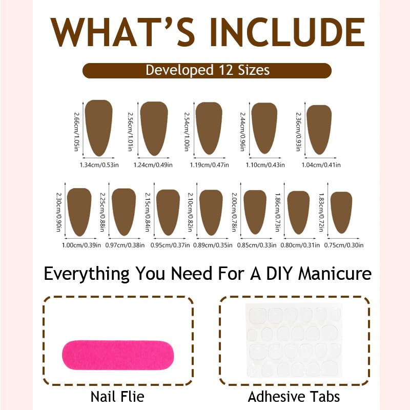 SEENEEY Almond Press on Nails applied on natural nails