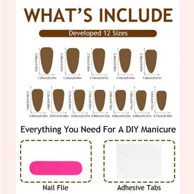 SEENEEY Almond Press on Nails applied on natural nails