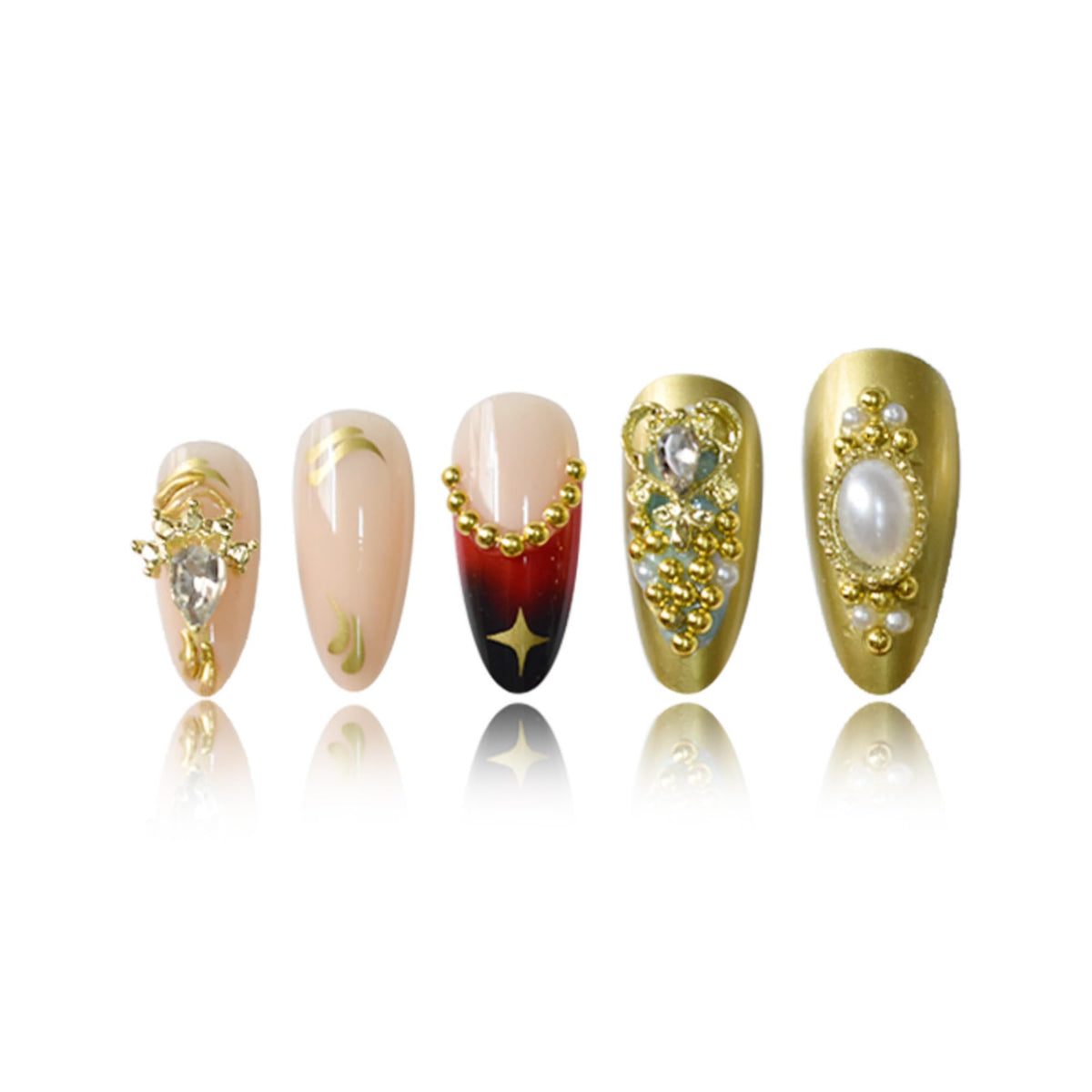 SEENEEY Almond Press on Nails packaging with details
