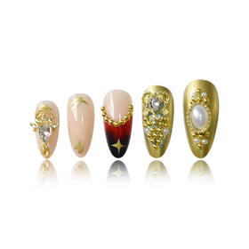 SEENEEY Almond Press on Nails packaging with details