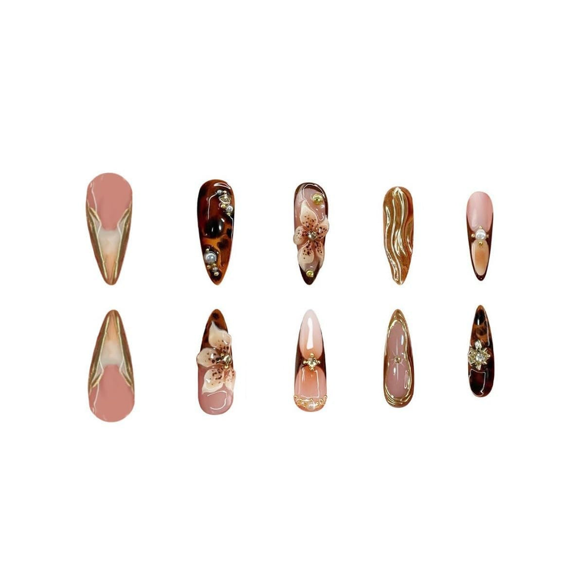 SEENEEY Almond Press On Nails with included storage box and accessories