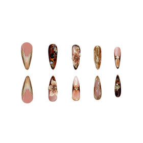 SEENEEY Almond Press On Nails with included storage box and accessories