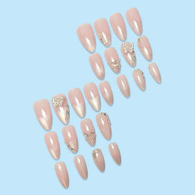 SEENEEY Medium Press on Nails displayed with accessories