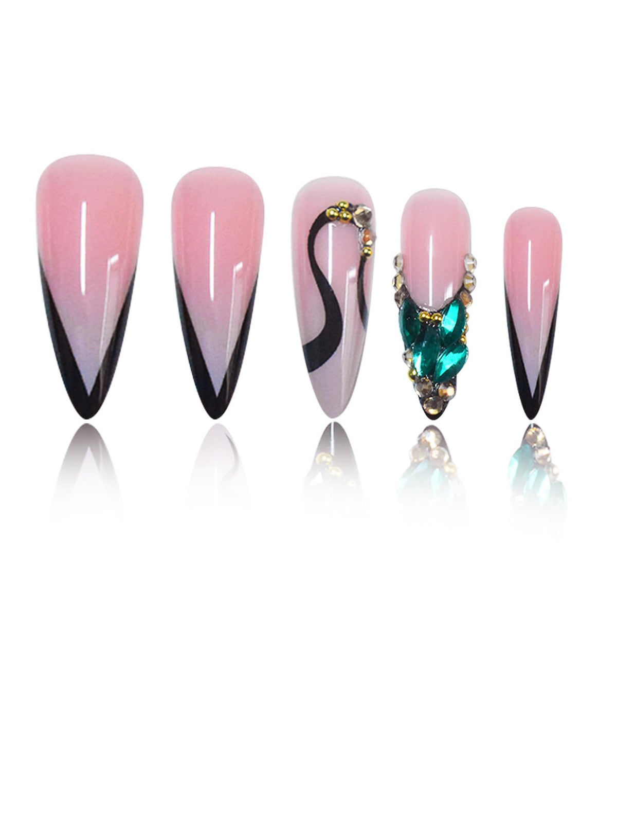 SEENEEY Stiletto Fake Nails in storage box with accessories