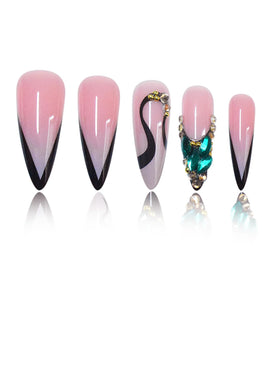 SEENEEY Stiletto Fake Nails in storage box with accessories