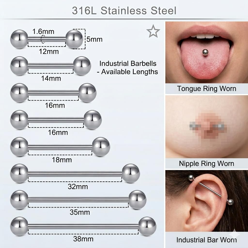 Selection of belly button rings from DJCIW piercing kit