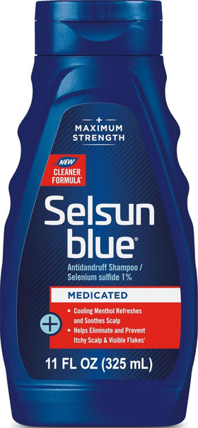 Selsun Blue Medicated Antidandruff Shampoo 11 fl oz front view