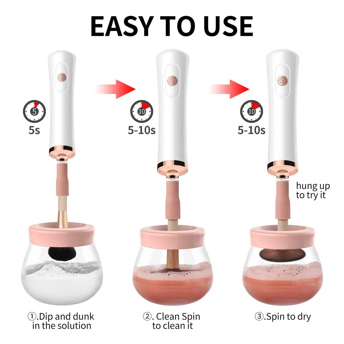 senbowe Makeup Brush Cleaner and Dryer Machine side view