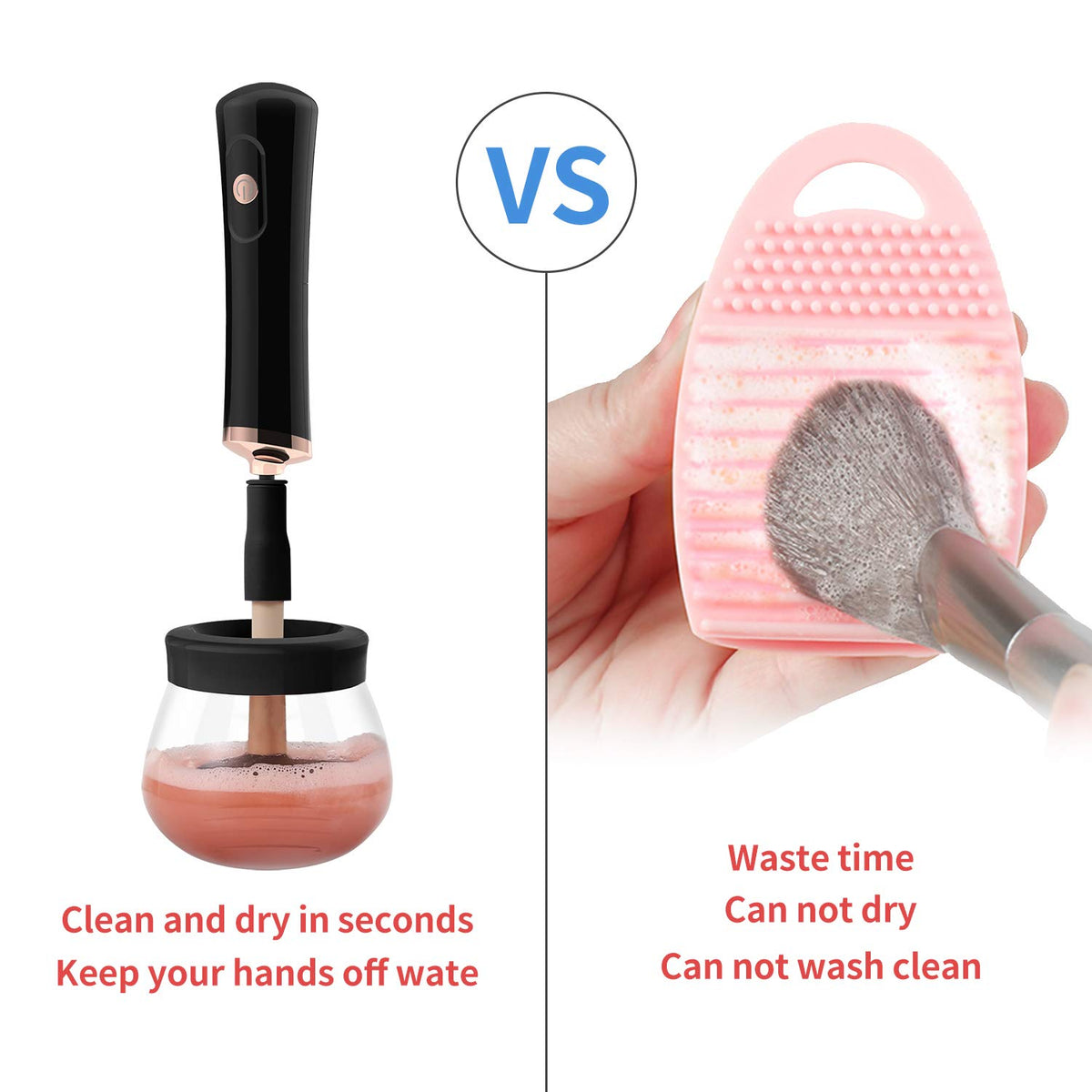 Senbowe Makeup Brush Cleaner in use with brush