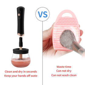 Senbowe Makeup Brush Cleaner in use with brush