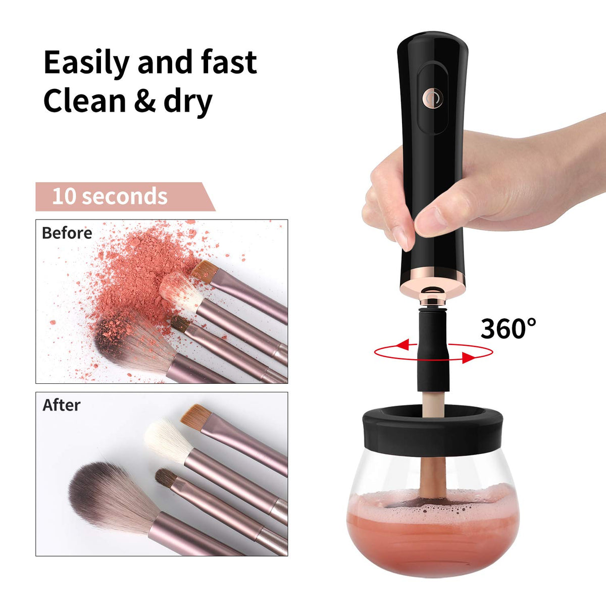Senbowe Makeup Brush Cleaner with rubber collars
