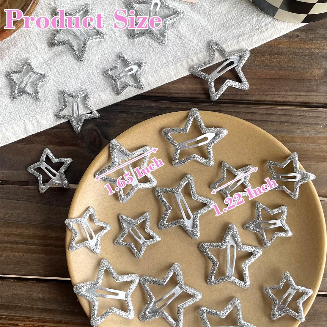 Seneeel Star Hair Clips 1.22 inch size close-up