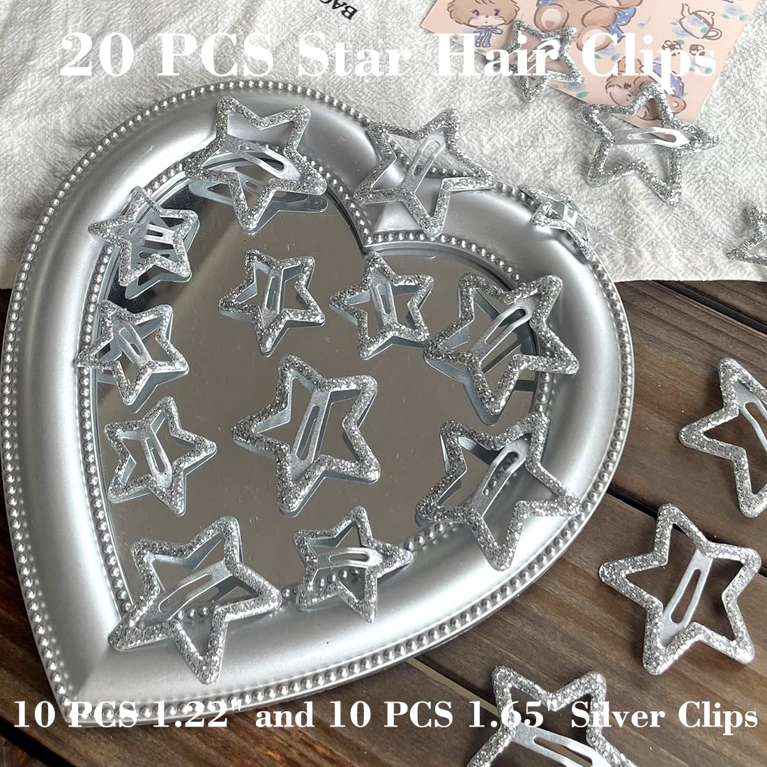 Seneeel Star Hair Clips assorted colours display