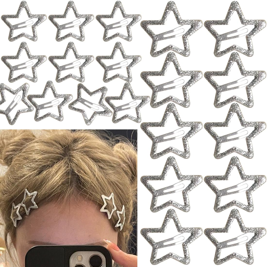 Seneeel Star Hair Clips grouped together