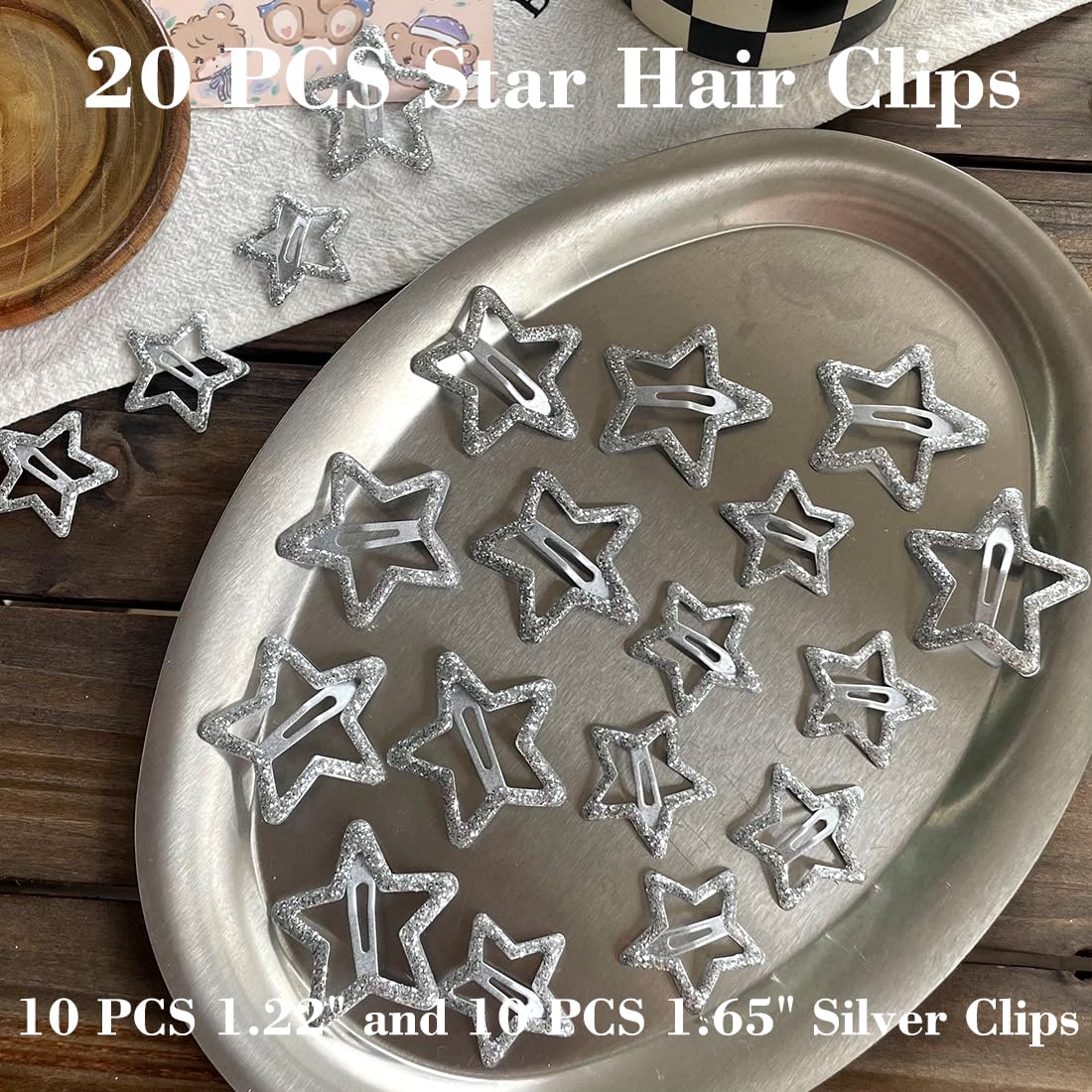 Seneeel Star Hair Clips in use with a hairstyle