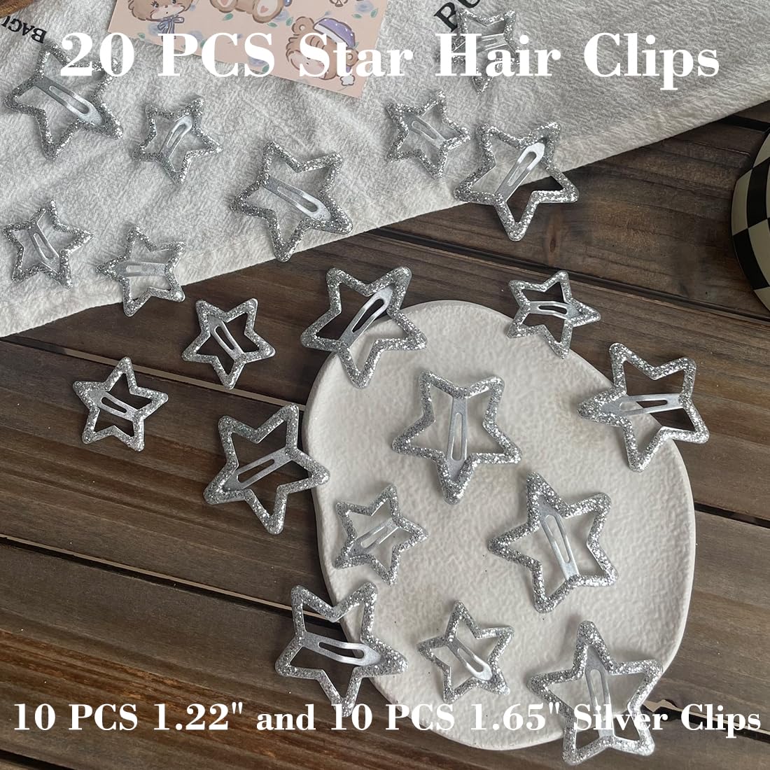 Seneeel Star Hair Clips on a table setting