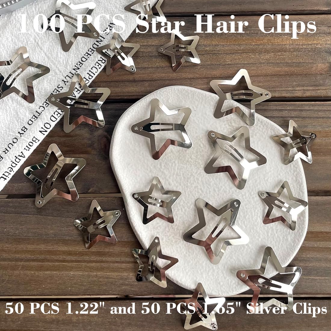 Seneeel Star Hair Clips on a table with accessories
