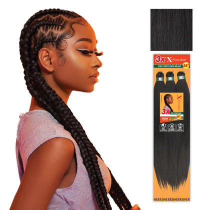 Sensationnel X-Pression 3X 58in braids in off black front view