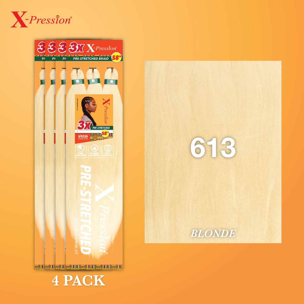 Sensationnel X-Pression 4pk braids 613 Blonde packaging