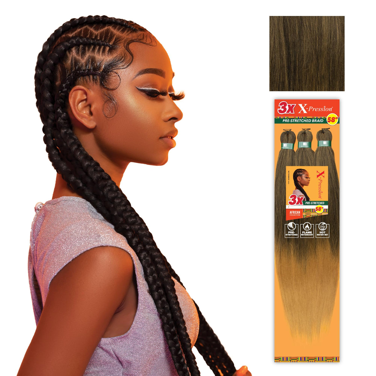 Sensationnel X-Pression 58in braids SM1B/27 front view