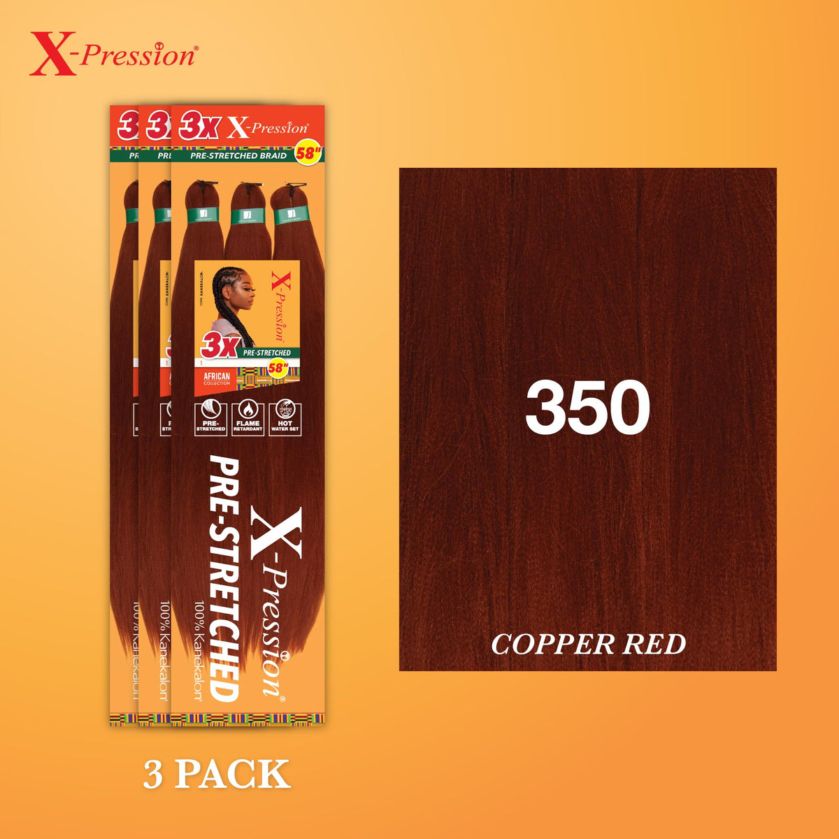 Sensationnel X-Pression 58in Copper Red Braids packaging