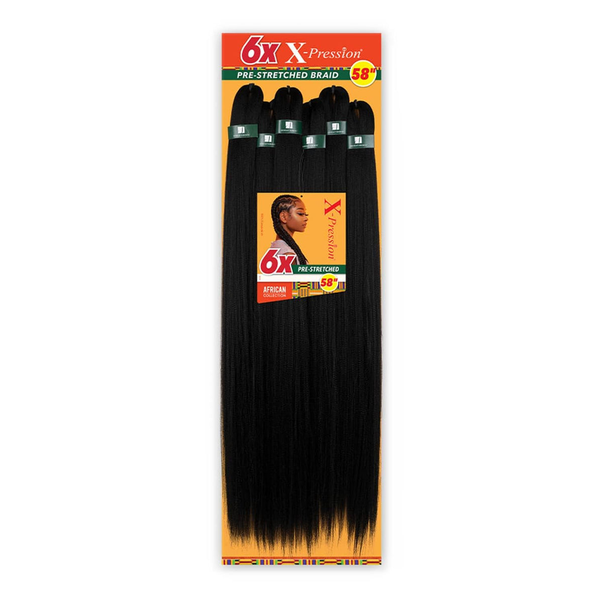 Sensationnel X-Pression 58in dark brown braids front view