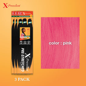 Sensationnel X-Pression 58in Pink Braiding Hair side view